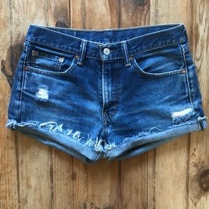 Levi’s Distressed Denim Cut Off Shorts